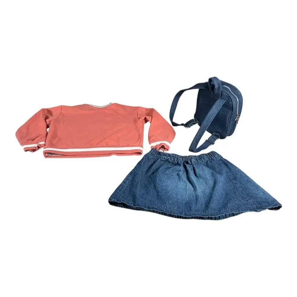 Rachel Zoe New York 3 Piece Matching Set Size 5/6 Sweater Skirt & Small Backpack